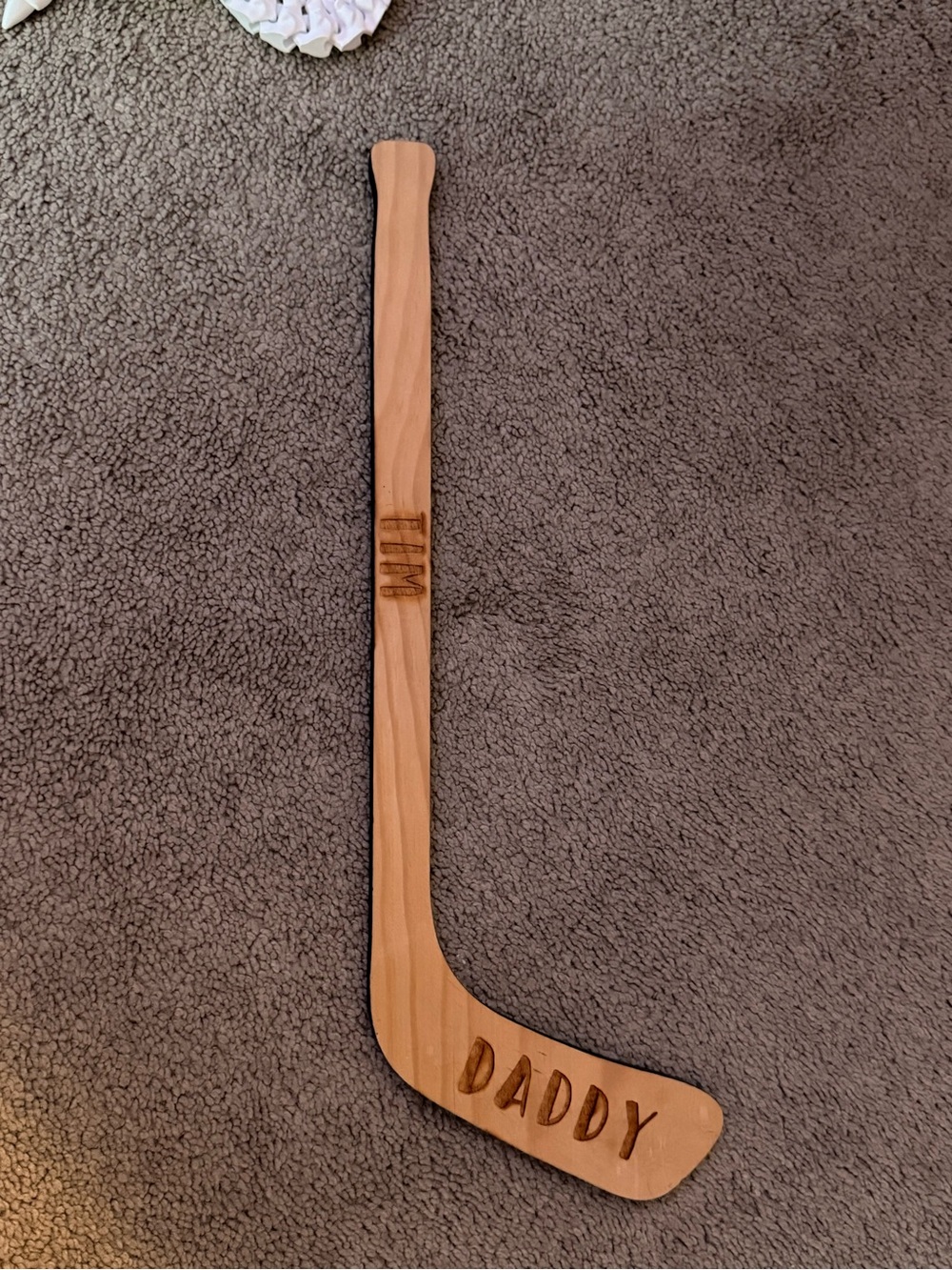 Personalized Wooden mini Hockey Stick - "Tim" / "Daddy"